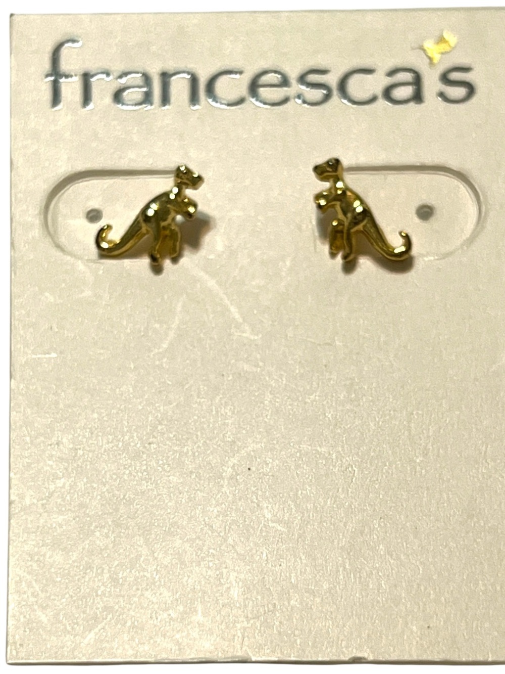 Francesca’s Gold-tone T-Rex Dinosaur Stud Earrings
